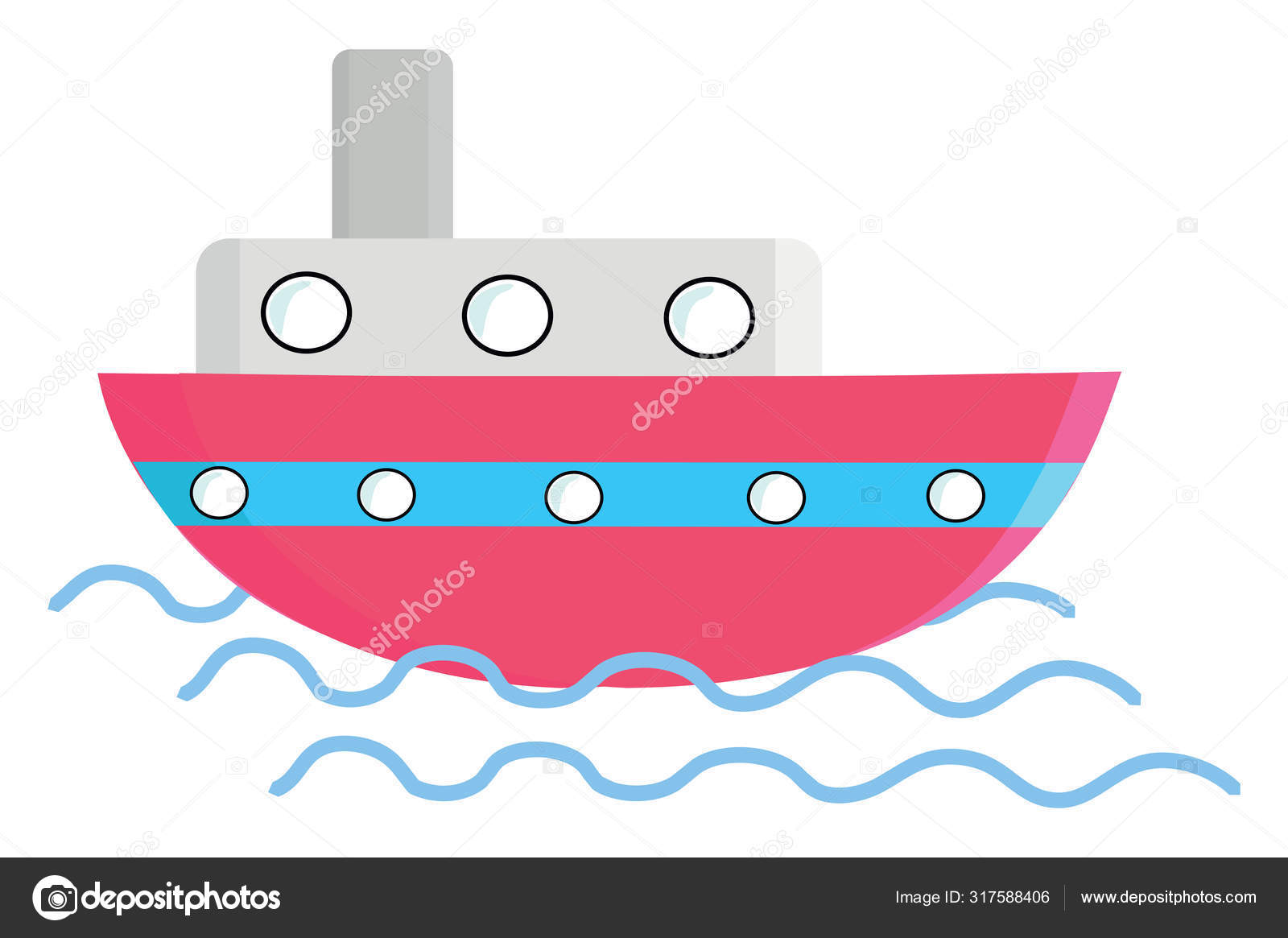 Big boat, illustration, vector on white background. Stock Vector by  ©Morphart 317588406