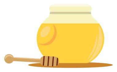 Bal kavanozu, illüstrasyon, beyaz arkaplan vektörü.