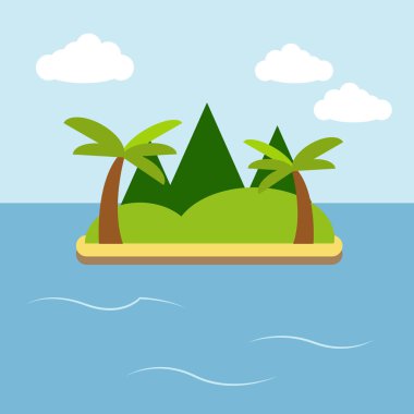 Ada, illüstrasyon, beyaz arkaplan vektörü.