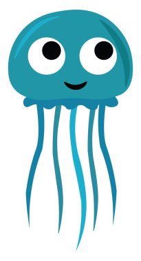 Denizanası, illüstrasyon, beyaz arkaplanda vektör.