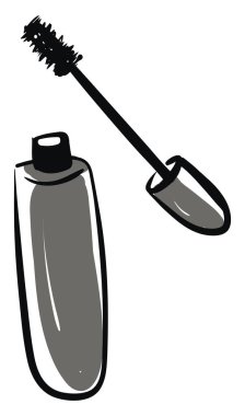 Maskara çizimi, illüstrasyon, beyaz arkaplan üzerindeki vektör.