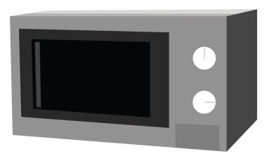 Mikrodalga fırın, illüstrasyon, beyaz zemin üzerindeki vektör.