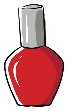 Kırmızı oje, illüstrasyon, beyaz arkaplanda vektör.