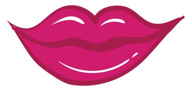 Pembe dudaklar, illüstrasyon, beyaz arkaplanda vektör.