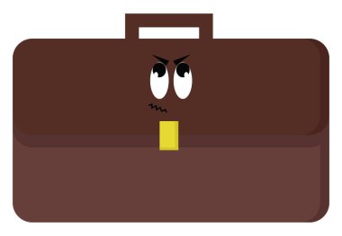 Kahverengi çanta, illüstrasyon, beyaz arkaplan vektörü.