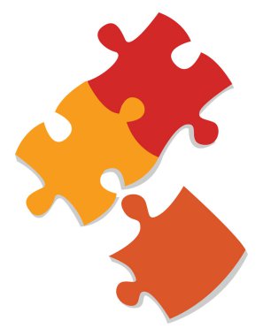 Bulmaca parçaları, illüstrasyon, beyaz arkaplan üzerindeki vektör.