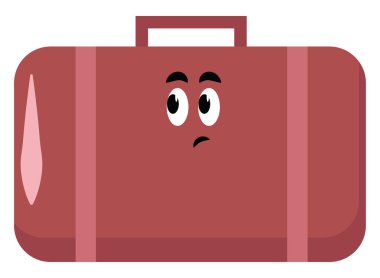 Kırmızı bavul, illüstrasyon, beyaz arka plan vektör.