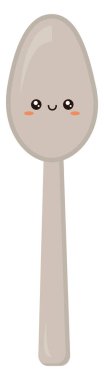 Sevimli kaşık, illüstrasyon, beyaz arka plan vektör.
