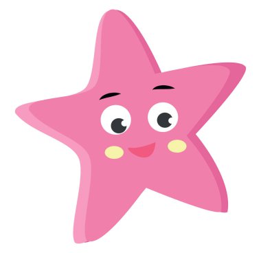 Pembe yıldız, illüstrasyon, beyaz arkaplan üzerindeki vektör.