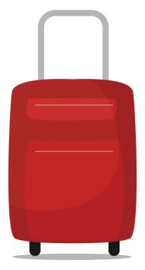 Kırmızı bavul, illüstrasyon, beyaz arka plan vektör.