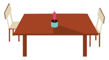 Ahşap masa, illüstrasyon, beyaz arka plan üzerinde vektör.