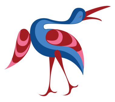 Mavi kuş, illüstrasyon, beyaz arkaplanda vektör.