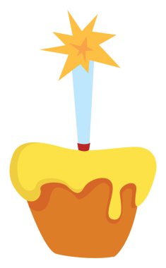 Beyaz arkaplan üzerinde selam, illüstrasyon, vektör içeren pasta.