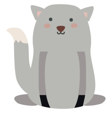 Şişman kedi, illüstrasyon, beyaz arkaplan vektörü.