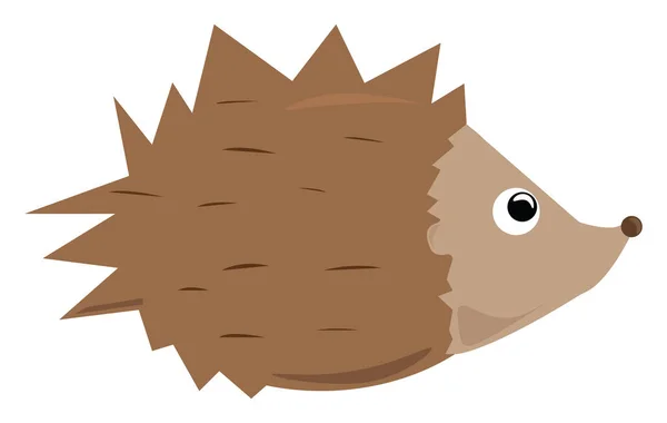 Brown hedgehog, illustration, vector on white background. — Stock Vector