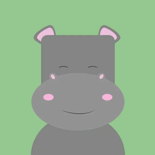 Gelukkig Hippo, illustratie, vector op witte achtergrond. — Stockvector