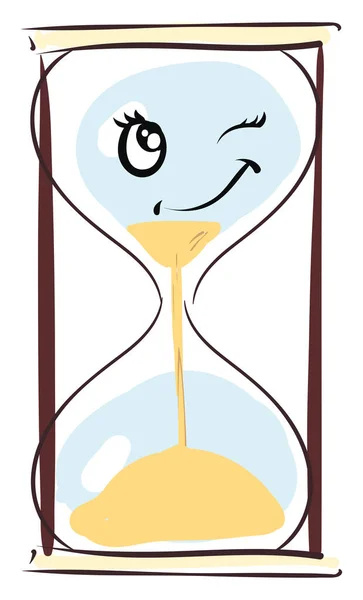 Cute hourglass, illustration, vector on white background. — Stock Vector