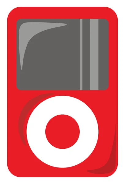 Lecteur mp3 rouge, illustration, vecteur sur fond blanc . — Image vectorielle
