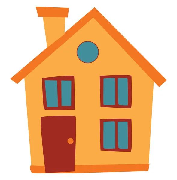 Πορτοκαλί σπίτι, εικονογράφηση, διάνυσμα σε λευκό φόντο. — Διανυσματικό Αρχείο