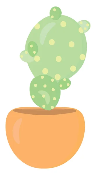 Cactus en maceta naranja, ilustración, vector sobre fondo blanco . — Vector de stock