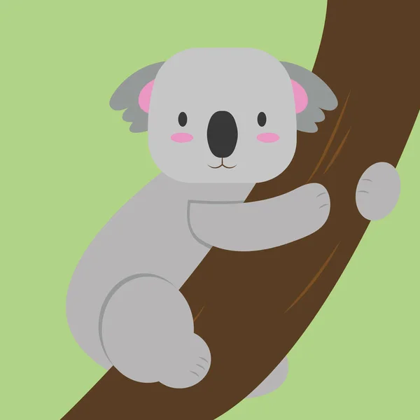 Koala en árbol, ilustración, vector sobre fondo blanco . — Vector de stock