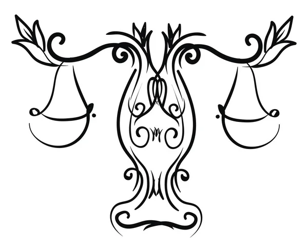 Libra décorative, illustration, vecteur sur fond blanc . — Image vectorielle