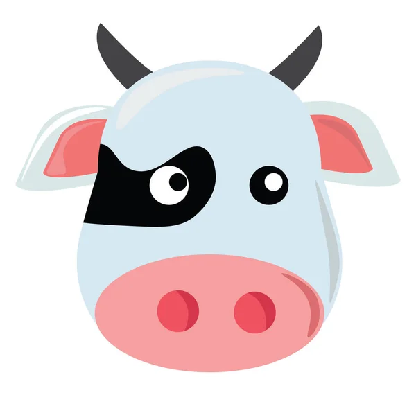 Droevige koe, illustratie, vector op witte achtergrond. — Stockvector