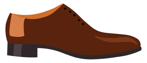 Chaussure homme marron, illustration, vecteur sur fond blanc . — Image vectorielle