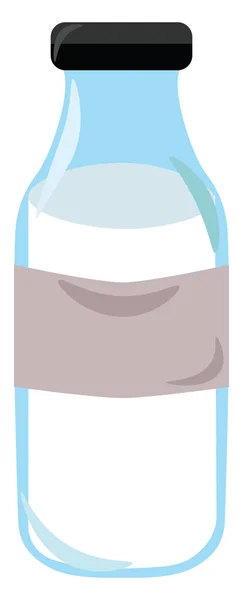 Milk in bottle, illustration, vector on white background. — Stock Vector