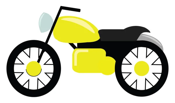 Żółty motocykl, ilustracja, wektor na białym tle. — Wektor stockowy