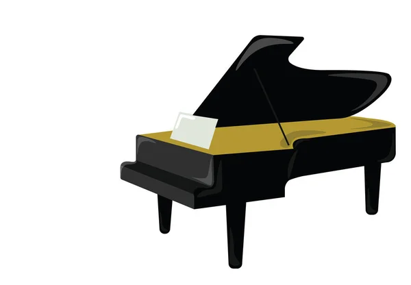 Černé piano, ilustrace, vektor na bílém pozadí. — Stockový vektor