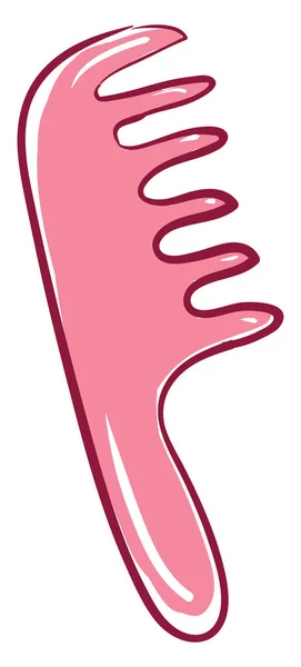 Roze haarborstel, illustratie, vector op witte achtergrond. — Stockvector
