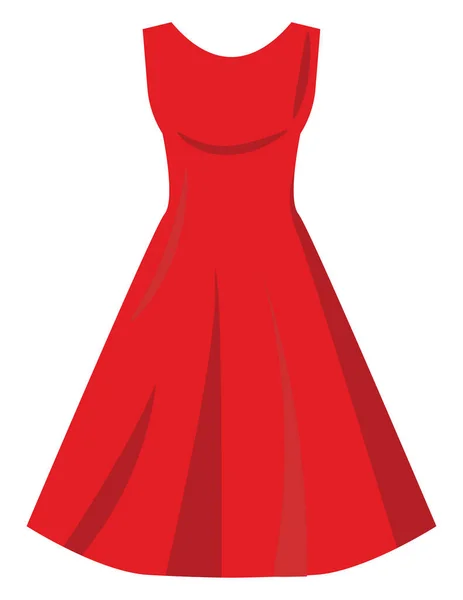 Red dress, illustration, vector on white background. — Stock Vector