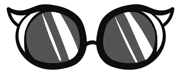 Round black glasses, illustration, vector on white background. — Stock Vector