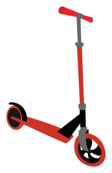 Red scooter, illustration, vector on white background. — Stock Vector