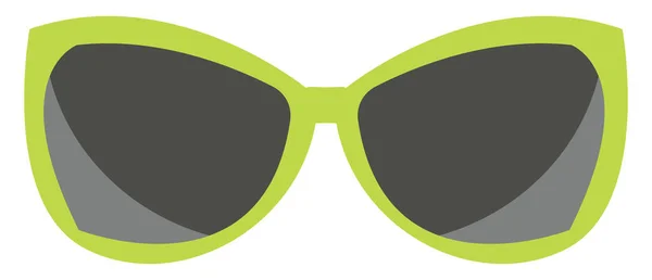 Groene zonnebril, illustratie, vector op witte achtergrond. — Stockvector