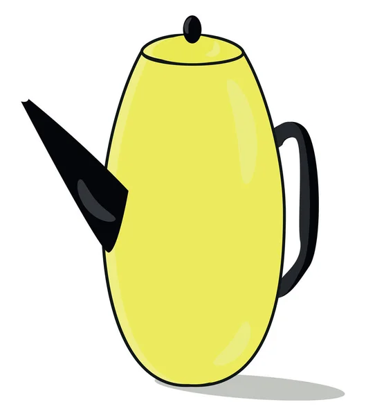 Teiera gialla, illustrazione, vettore su sfondo bianco . — Vettoriale Stock