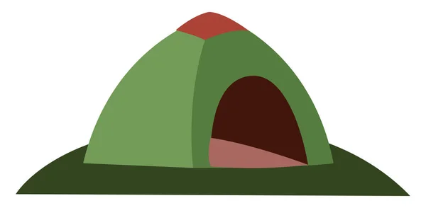 Groene tent, illustratie, vector op witte achtergrond. — Stockvector