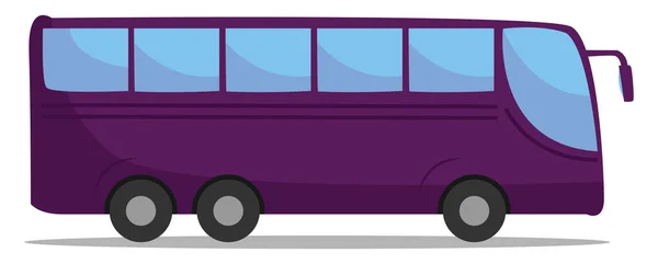 Bus púrpura, ilustración, vector sobre fondo blanco . — Vector de stock