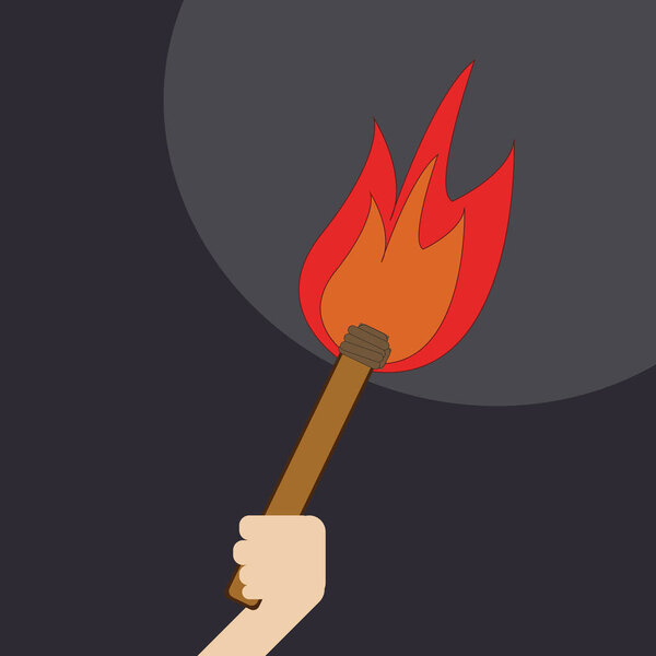 Torch, illustration, vector on white background.