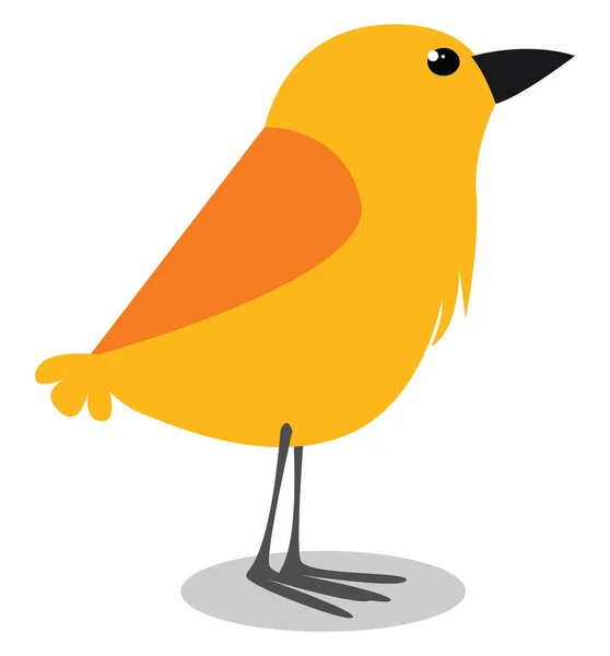 Gele vogel, illustratie, vector op witte achtergrond. — Stockvector