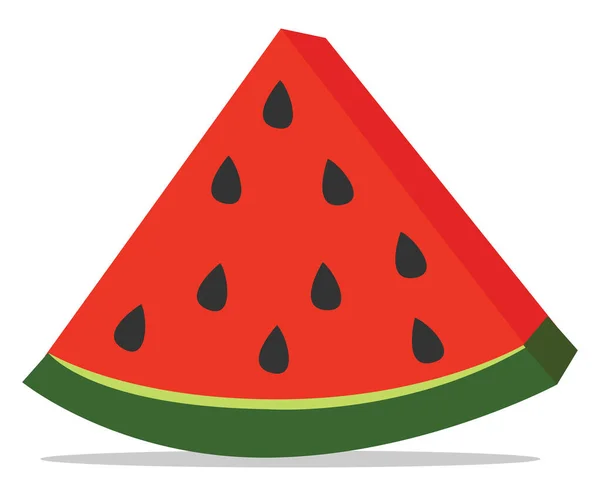 Stück Wassermelone, Illustration, Vektor auf weißem Hintergrund. — Stockvektor