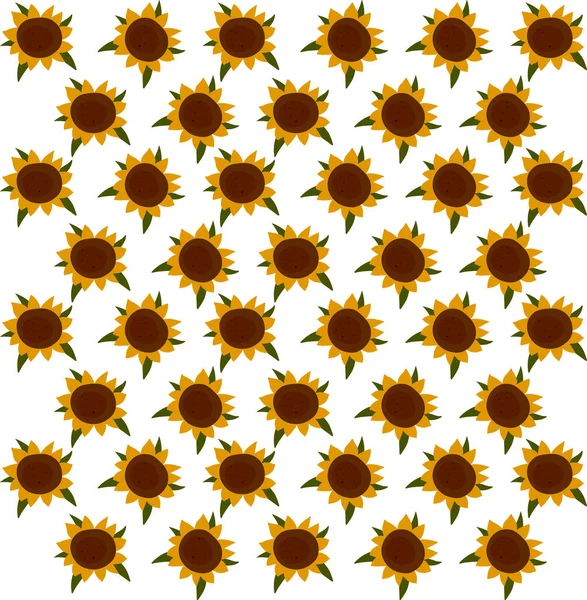 Sunflower wallpaper, illustration, vector on white background. — Stock Vector