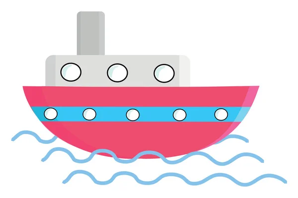 Big boat, illustration, vector on white background. — Stock Vector