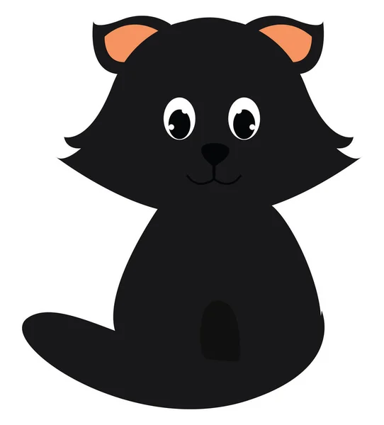 Black cat, illustration, vector on white background. — Stock Vector