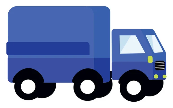 Μπλε φορτηγό, εικονογράφηση, διάνυσμα σε λευκό φόντο. — Διανυσματικό Αρχείο