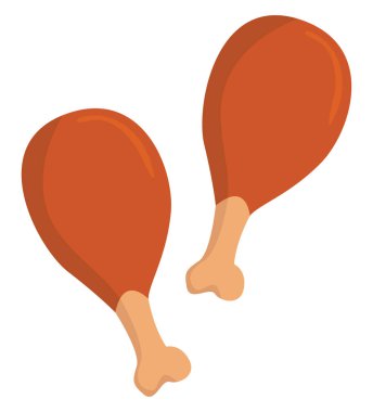 Tavuk bacağı, illüstrasyon, beyaz arkaplanda vektör.