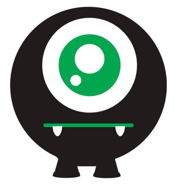 Çember canavar, illüstrasyon, beyaz arkaplan üzerindeki vektör.