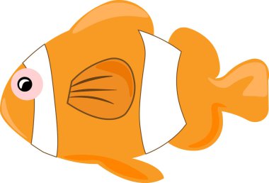 Palyaço balığı, illüstrasyon, beyaz arkaplanda vektör.