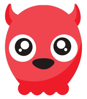 Şeytan canavar, illüstrasyon, beyaz arkaplanda vektör.